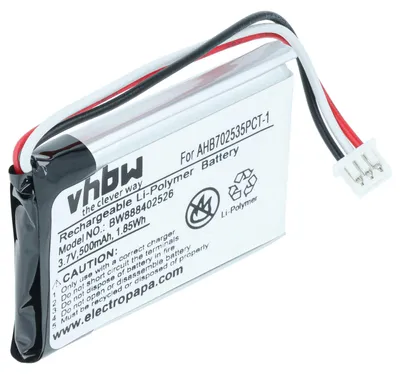 Produktbild von vhbw Akku Ersatz für Sennheiser AHB702535PCT-01 für Wireless Headset Kopfhörer (500 mAh, 3,7 V, Li-Polymer)