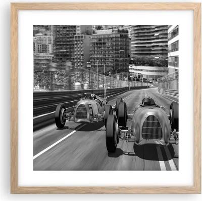Produktbild von Gerahmtes Poster - Rahmen in heller Eiche - Formel 1 Retro - 40x40 cm - Wand Bild - Wanddeko - Wandbilder - Kunstposter - Wandposter - Bilderrahmen - Bilder - Kunstdruck - P2NAC40x40-4843