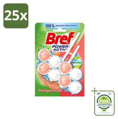 Produktbild von 25 x Bref Pronature Toiletblock Grapefruit 2 x 50 g - Großpackung - 25 Stücke