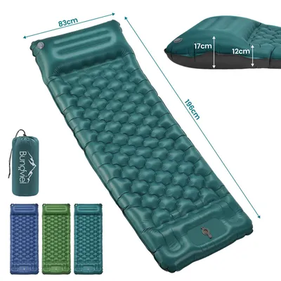Produktbild von Isomatte Selbstaufblasend 196cm x 83cm x 17cm Hohes Kissen, Campingmatte mit Fußpumpe, Ultraleicht Wasserdicht Verbindbar für Outdoor Camping Wandern