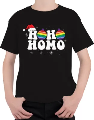 Produktbild von Ho Ho Homo LGBTQ Weihnachtsoutfit - Weihnachten Weihnachtsgeschenk Christmas Uni Kinder T-Shirt, Schwarz, 116