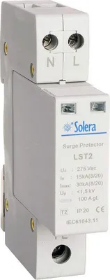 Produktbild von Überspannungsableiter 1p+n 30ka 275v transient 1 Modul solera (eingeschrumpft)