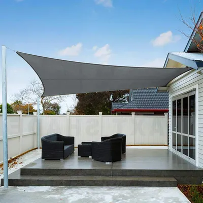 Productafbeelding van Schaduwzeil Vierkant - Waterdicht Doek - Terras Beschermen - 95% UV Bestendig - 4x4 Meter - Antraciet