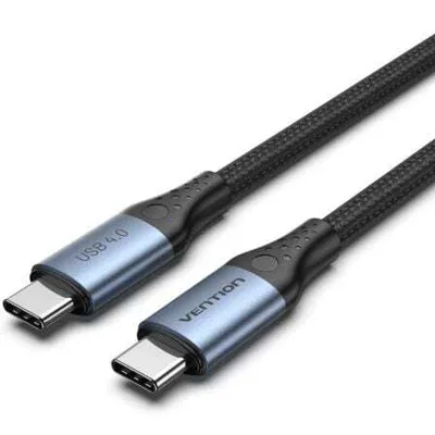 Image de USB 4.0 Type-C 5A Vention TAVHF/ USB Type-C mâle - USB Type-C mâle/ Jusqu'à 240W/ 40Gbps/ 1m/ Gris