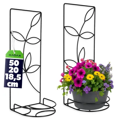 Produktbild von KADAX Pflanzenhänger, Blumentopfhalter aus Stahl, Blumenhänger, Wandgitter, Blumenregal für Innen
