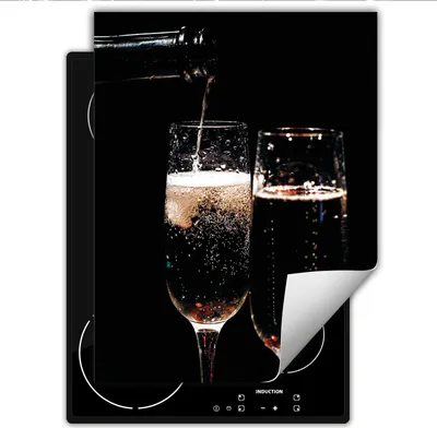 Produktbild von DarHaus Herdabdeckplatte Einteilig Küche Abdeckplatte für Glaskeramikkochfeld Abdeckung Induktionskochfeld Aufrollbare Matte 40x52 cm, schwarz - Wein