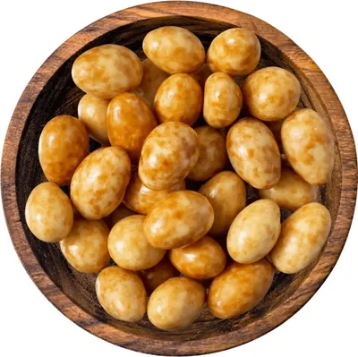 Produktbild von Mandel Cappuccino Marmor Schokis, Mandelkerne in weißer Schokolade mit Cappuccino Aroma, 150g