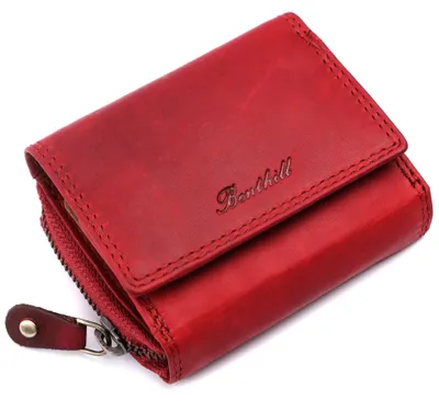 Produktbild von Benthill Kleine Geldbörse Leder RFID | Minibörse mit Münzfach & Scheinfach | Damen & Herren Mini Portemonnaie Echt Leder inkl. Geschenkbox