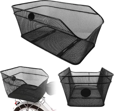 Produktbild von Gearox | Fahrradkorb - Hinterkorb - Schwarz - Stabil und geräumig - Ideal für Einkäufe und Ausflüge
