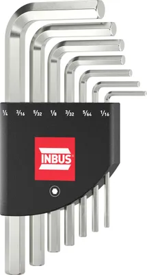 Produktbild von INBUS® Winkelschraubendreher Set 7tlg. Zoll 1/16 - 1/4“ Innensechskantschlüssel - Germany