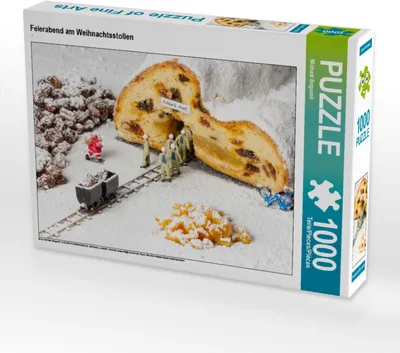 Produktbild von CALVENDO Puzzle Feierabend am Weihnachtsstollen | 1000 Teile Lege-Größe 64x48cm Foto-Puzzle für glückliche Stunden
