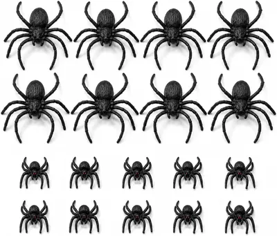 Obrázok produktu pre 8 + Halloween dekorácie – pavúky – Súprava 10 kusov – Čierna farba