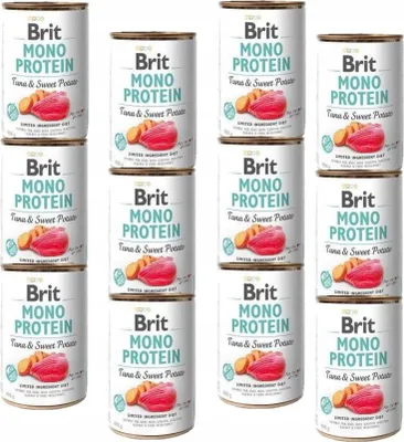 Image de BRIT Mono Protein Thon et patate douce - Nourriture humide pour chiens - 12 x 400 g