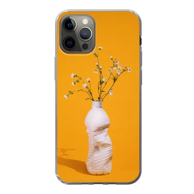 Produktbild von MuchoWow® Handyhülle Schutzhülle Hülle für iPhone 13 Pro Flasche - Blumenstrauß - Gelb Silikon Softcase Handy Hülle - Handy-Tasche