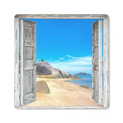 Produktbild von MuchoWow® Mauspad Mousepad Strand - Tropisch - Sommer - Blick - Meer 20x20 cm - Mousepads - Maus Mat - Pad - Mausunterlage - Desk Mat - Bureauartikeln