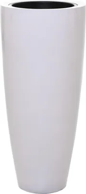 Produktbild von VIVANNO Pflanzkübel Fiberglas CITY Rund, Hochglanzweiß hochglanz - 37x80 cm