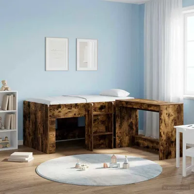 Obrázok produktu pre Maison Exclusive – Vysoká posteľ pre deti, farba: dymová dubová, rozmer: 80 x 160 cm, materiál: drevovláknitá doska