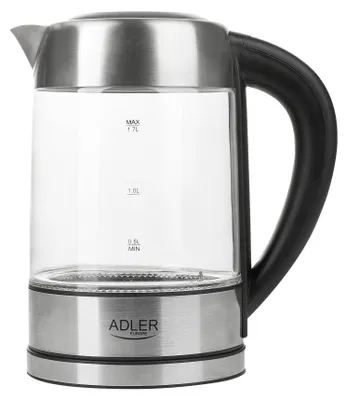 Immagine prodotto di Adler AD 1247 - Bollitore in vetro, 1,7L, display LCD, controllo della temperatura