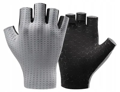 Produktbild von Rockbros Kurzfinger Fahrradhandschuhe atmungsaktiv Grau L