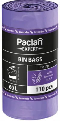 Produktbild von Lavendelduftende Müllbeutel, 60 l, 110 Stück – Paclan