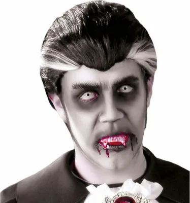 Produktbild von Perücke Vampir Graf Dracula Dracula schwarz weiß Halloween Karneval Ball