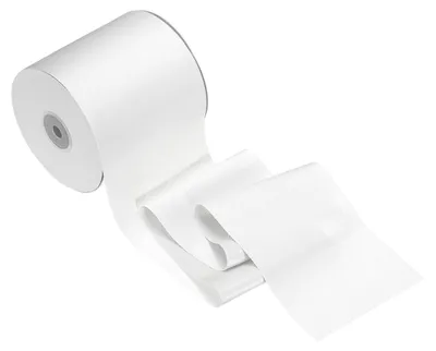 Satinband 10 cm x 25 m, Weiß – doppelseitig, Polyester