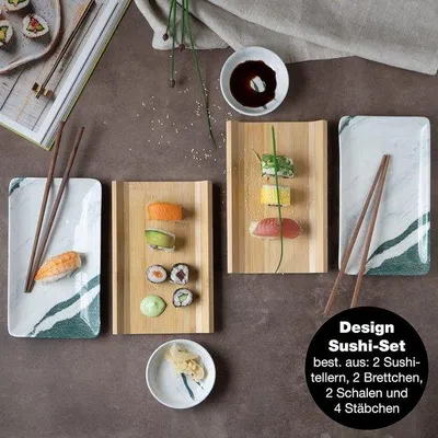 Zdjęcie produktu dla Zestaw do sushi w stylu azjatyckim z drewna