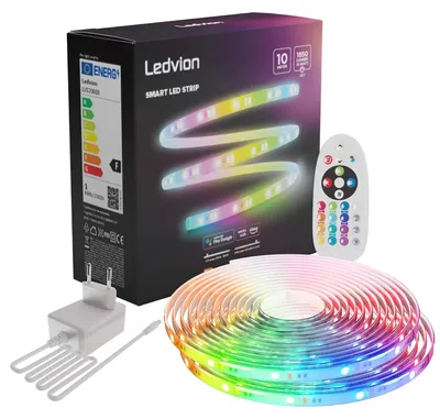 Produktbild von Ledvion Smart RGB LED Streifen 10m 19W 24V Dimmbar mit Fernbedienung