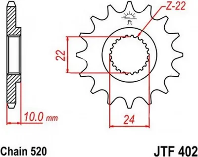 Immagine prodotto di Pignone ESJOT "32054" 520, acciaio 15 denti
