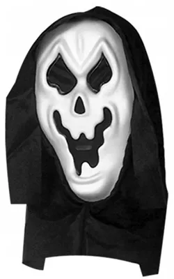 Produktbild von Widmann Geist Maske mit Kapuze Halloween schwarz-weiß