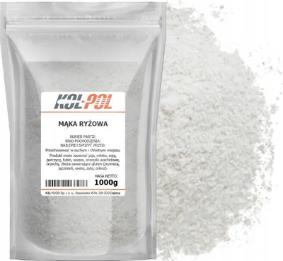 Zdjęcie produktu dla MĄKA RYŻOWA 1kg Naturalna mąka z ryżu idealna do wypieków jakość Kol-Pol