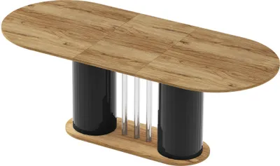 Produktbild von Design Esstisch HCE-111 Oval Hochglanz ausziehbar Tisch Esszimmer rund