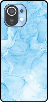 Produktbild von Smartphonica Handytasche Passend für Xiaomi Mi 11 mit Marmordruck - TPU Rückendeckung Fall Marmor Design - Hellblau