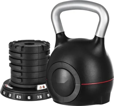 Immagine prodotto di Kettlebell regolabile da 1,5 a 10 kg - kettlebell con 7 livelli di peso - attrezzatura fitness per l'allenamento domestico