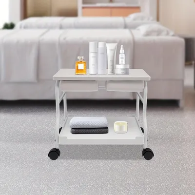 Image de Chariot de transport pour matériel de pédicure - Chariot pour spa - Chariot pour pédicure - Chariot de massage - Chariot de beauté - Pliable