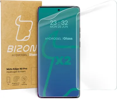 Produktbild von Bizon Glass Hydrogel Displayschutzfolie für Motorola Edge 40 Pro, 2 Stück