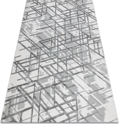 Produktbild von Teppich ACRYL VALS 8381 Linien räumlich 3D grau  Grau 80x300 cm