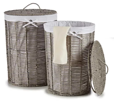 Obrázok produktu pre Kôš na bielizeň Kipit White Grey wicker 40 L 76 L 44 x 56 x 44 cm
