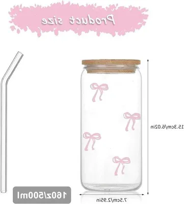 Image de Verre à boire de 500 ml avec couvercle et poignées - verre à smoothie multifonctionnel avec rainure