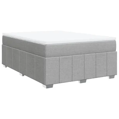Produktbild von Boxspringbett mit Matratze Hellgrau 140x200 cm Stoff