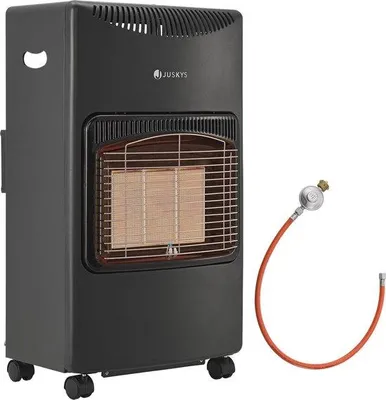 Image de Radiateur mobile en céramique de 4 200 watts, chauffage au gaz économe en énergie pour balcons et terrasses, avec 3 niveaux de chauffage et un régulateur de pression