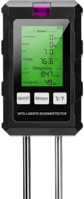 Produktbild von pH-Messgerät - 6-fach Bodenprüfer - pH-Wert, Temperatur, Feuchtigkeit und Licht messen - Doppel-Sonde-Technologie - für Gärten, Grünflächen und Landwirtschaft.