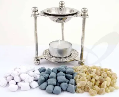 Produktbild von 2980 Weihrauchständer mit Teelicht Messing Handarbeit Räucherset Geschenk