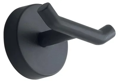 Kleiderhaken 2-fach Cromall schwarz 5x7x4,6 cm Wandmontage