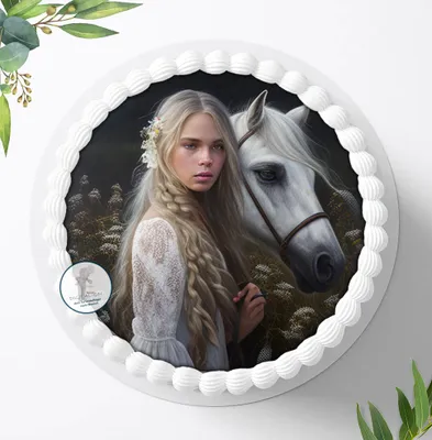 Produktbild von Für die Geburtstags Torte ein Tortenaufleger, Zuckerbild mit dem Motiv: Prinzessin, Essbares Foto für Torten, Fondant, Ø 20cm, 2087z