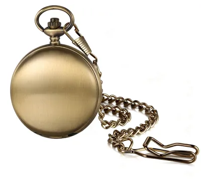 Image de Montre de poche mécanique - Bronze antique avec chiffres romains bleus