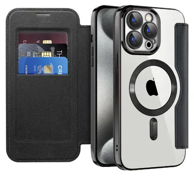Obrázek produktu pro Techsuit – pouzdro SmartMag Book pro iPhone 15 Pro – černé