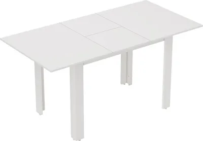 Obrázok produktu pre Rozťahovací jedálenský stôl, 120-160 x 70 cm, nastaviteľný kuchynský stôl pre 4-6 osôb, MDF, biely