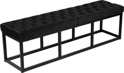 Obrázok produktu pre Ozdobná dizajnová lavica - zamatová pohovka - pohodlie a stabilita | Farba: čierna | Veľkosť: 150 cm