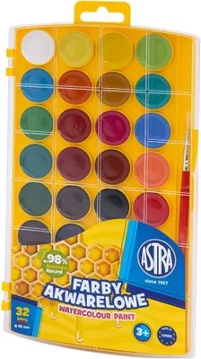 Produktbild von Astra Honey Water Colours - 32 Farben/25mm + Pinsel, 302023002